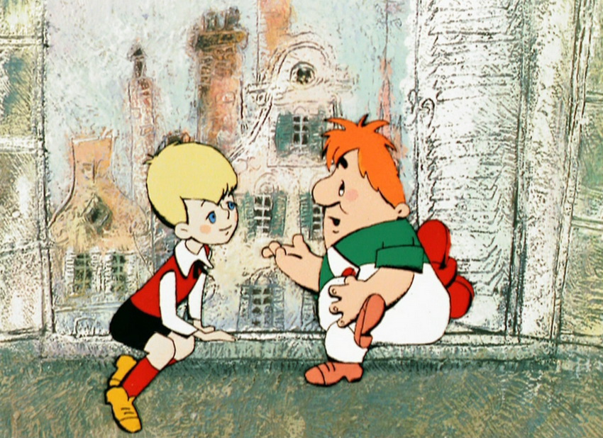 Малыш и Карлсон - кадр из мультфильма